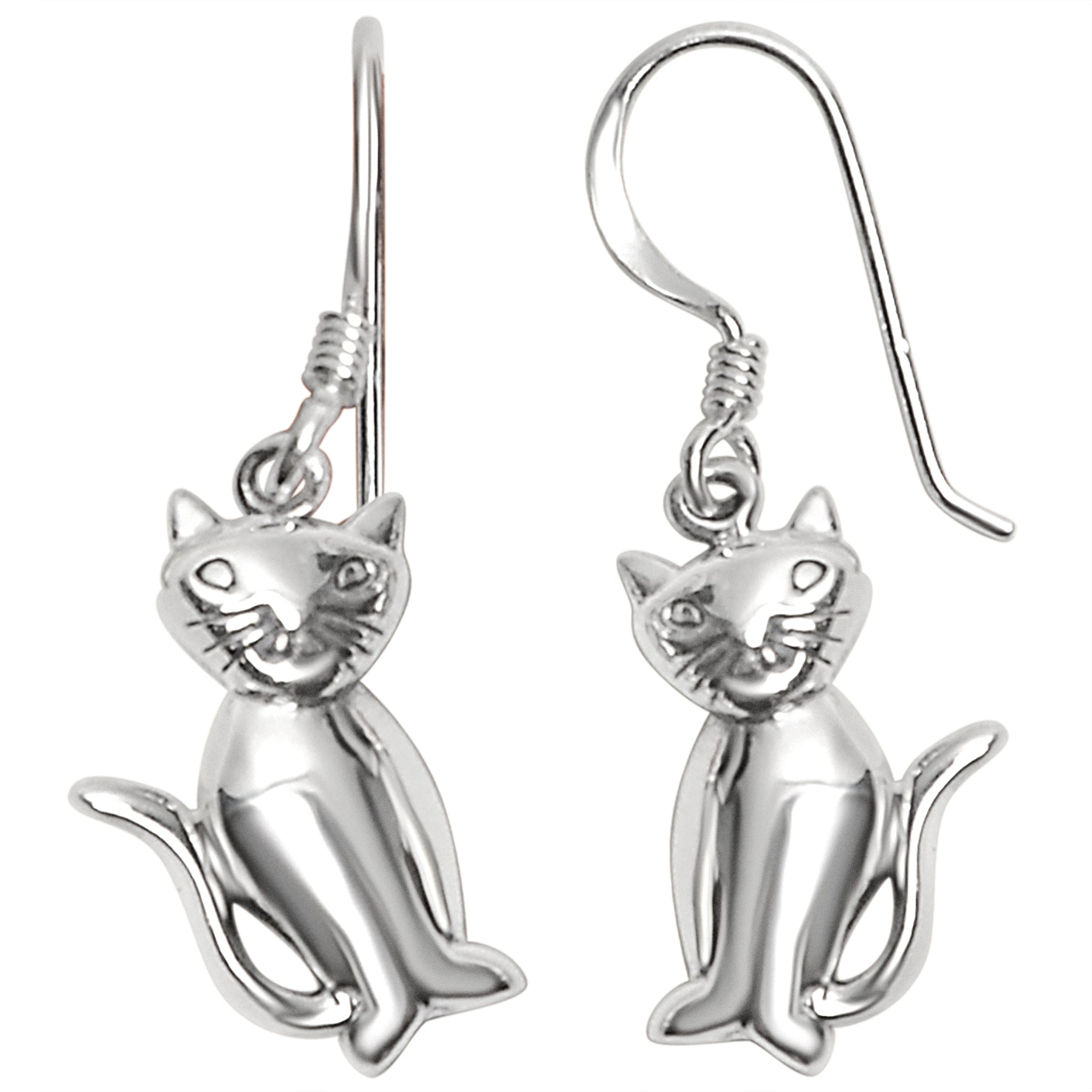 Sterling Silver Cat Earrings / SSE0007