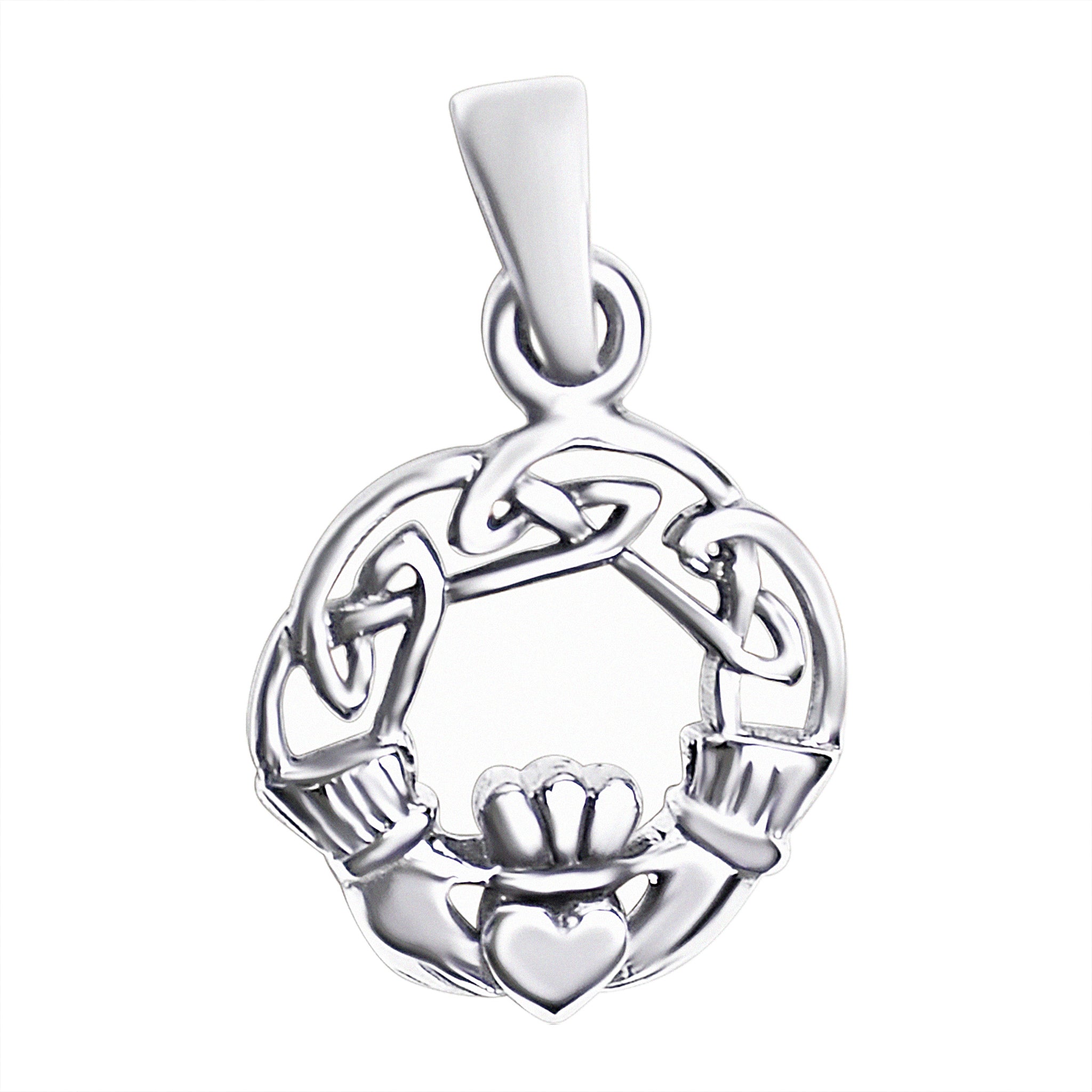 Sterling Silver Celtic Knot Claddagh Pendant / SSP0030