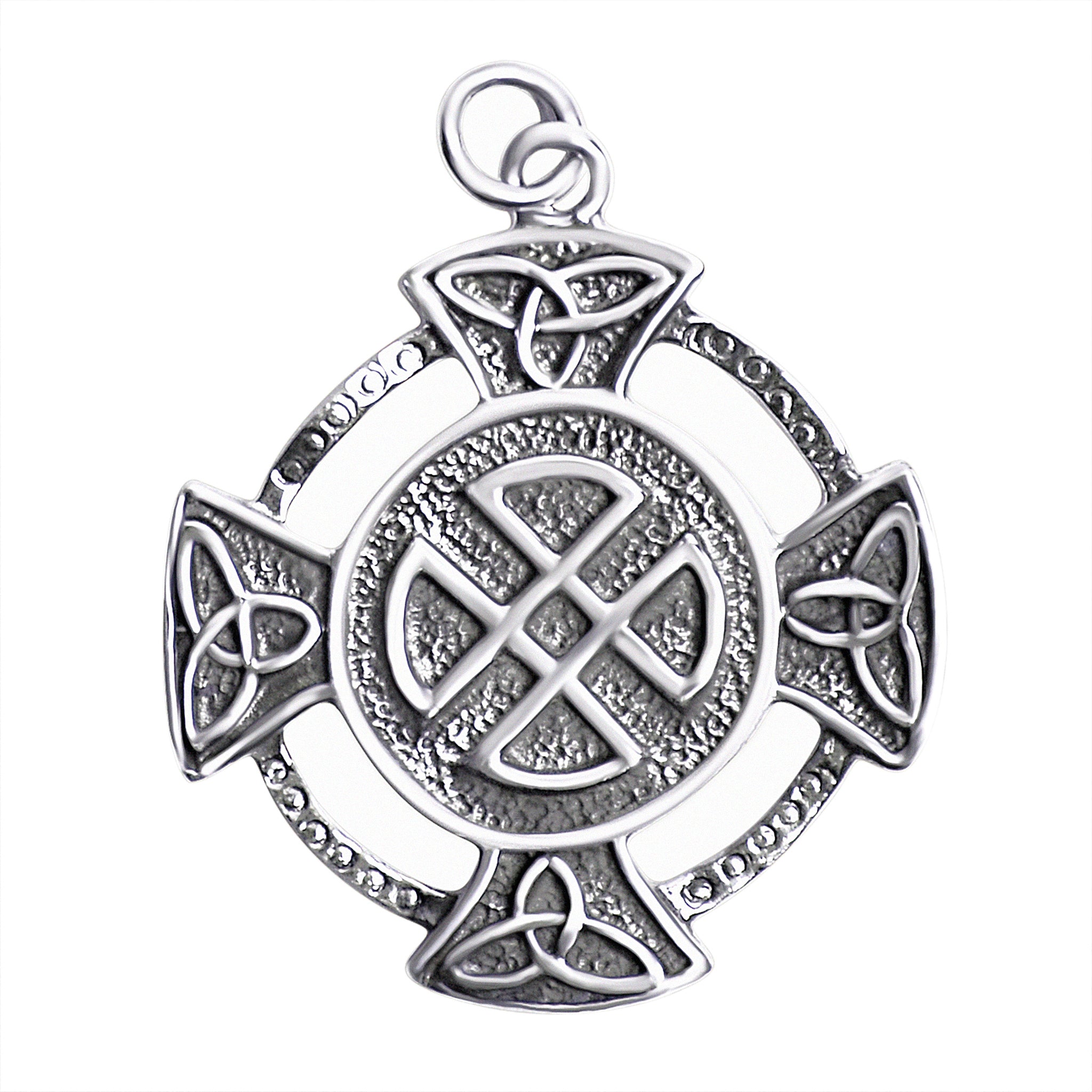 STERLING SILVER Celtic Quaternary Knot Cross Pendant / SSP0039