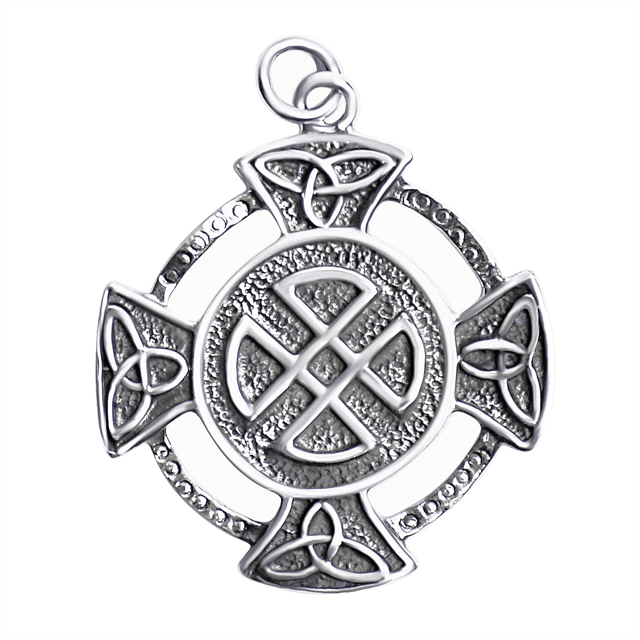 Sterling Silver Celtic Quaternary Knot Cross Pendant / SSP0039