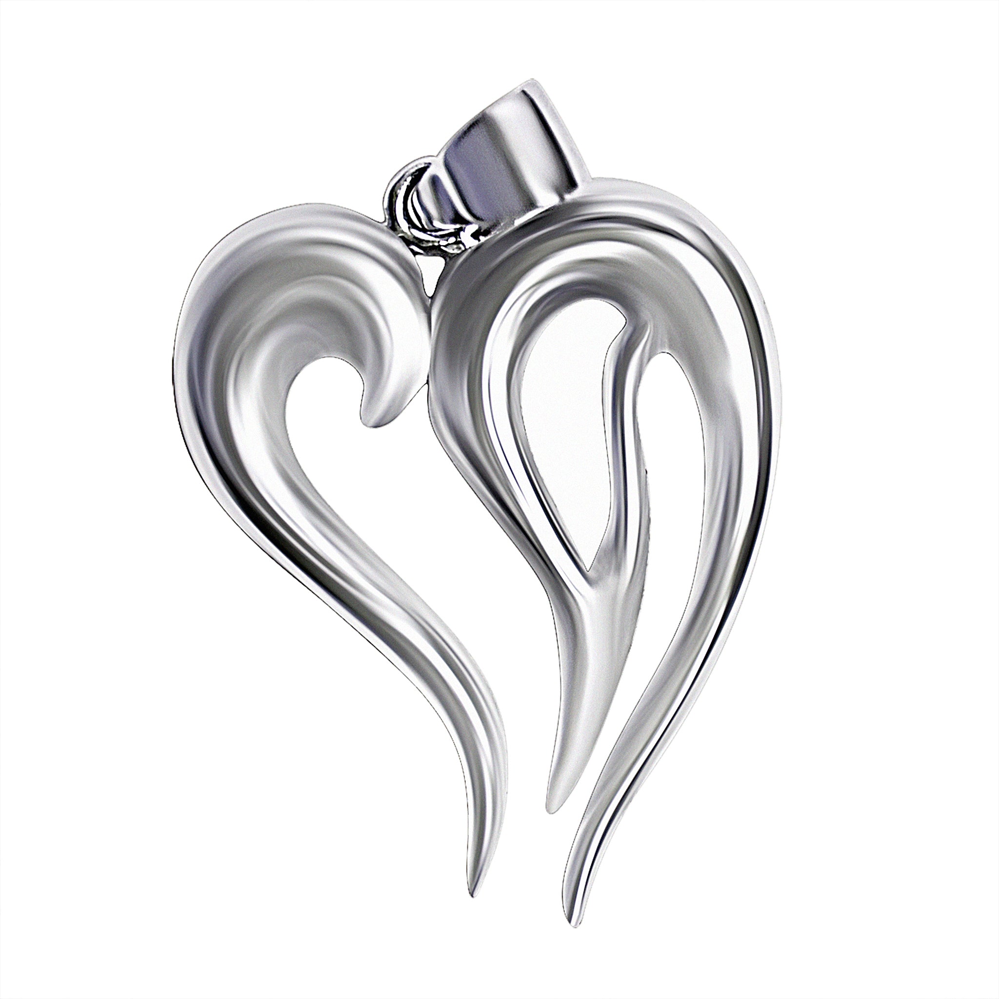 STERLING SILVER Heart Pendant / SSP0045