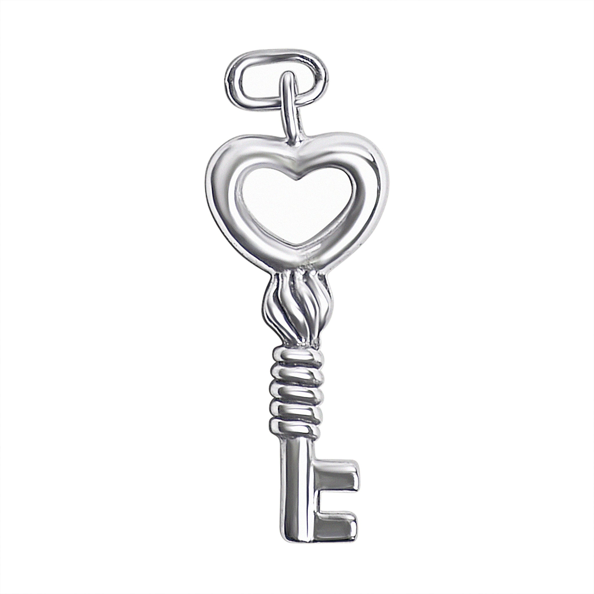 Sterling Silver Heart Key PENDANT / SSP0063