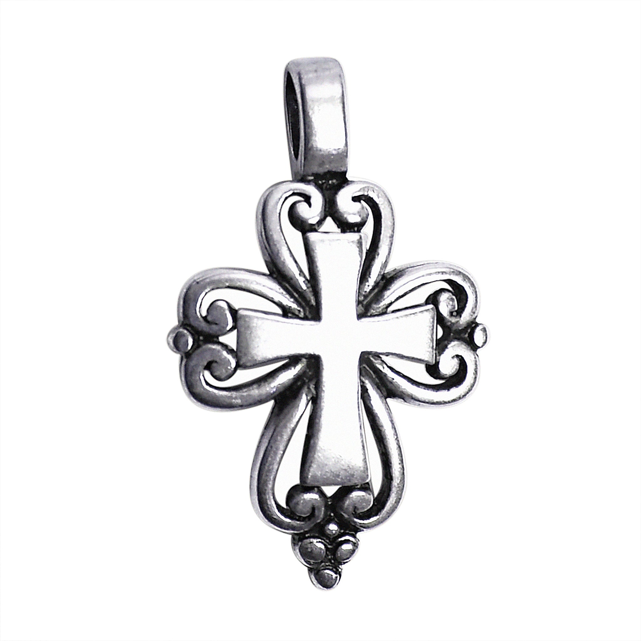 STERLING SILVER Detailed Cross Pendant / SSP0070