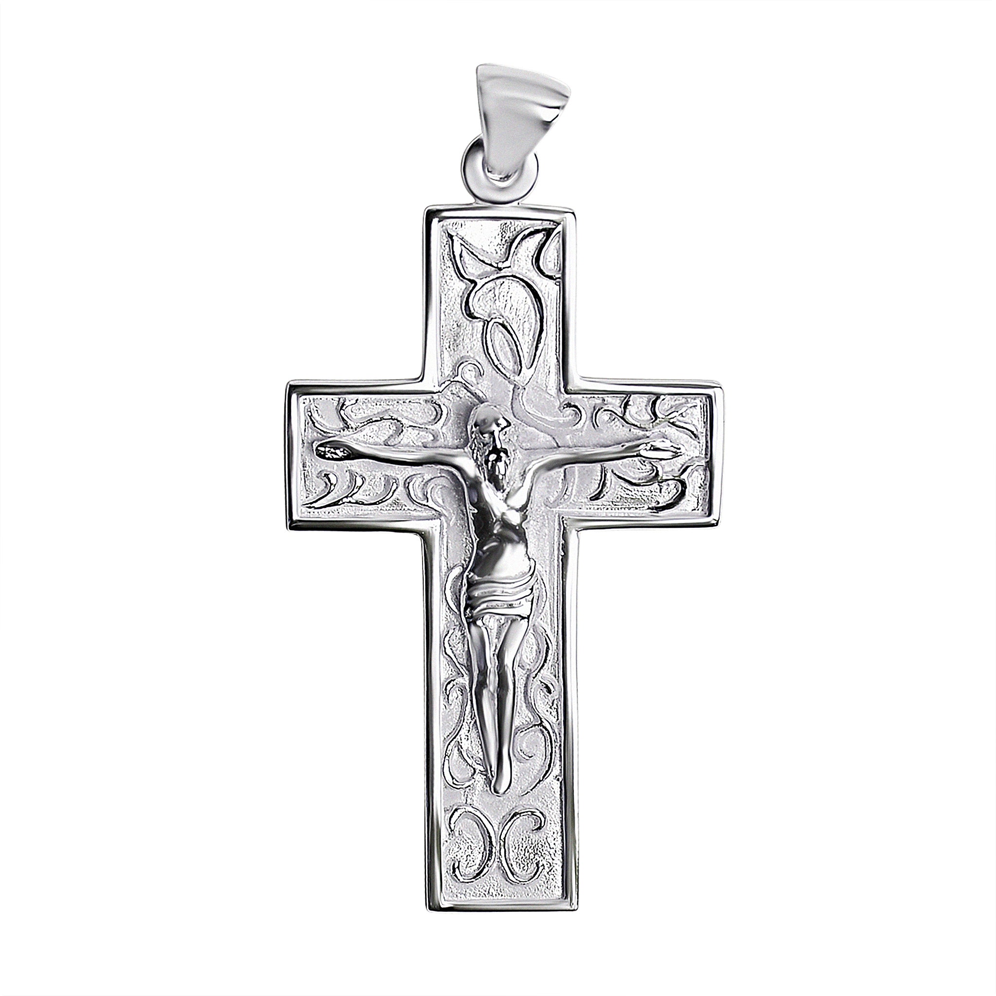 Sterling Silver Filigree Crucifix Cross Pendant / SSP0077