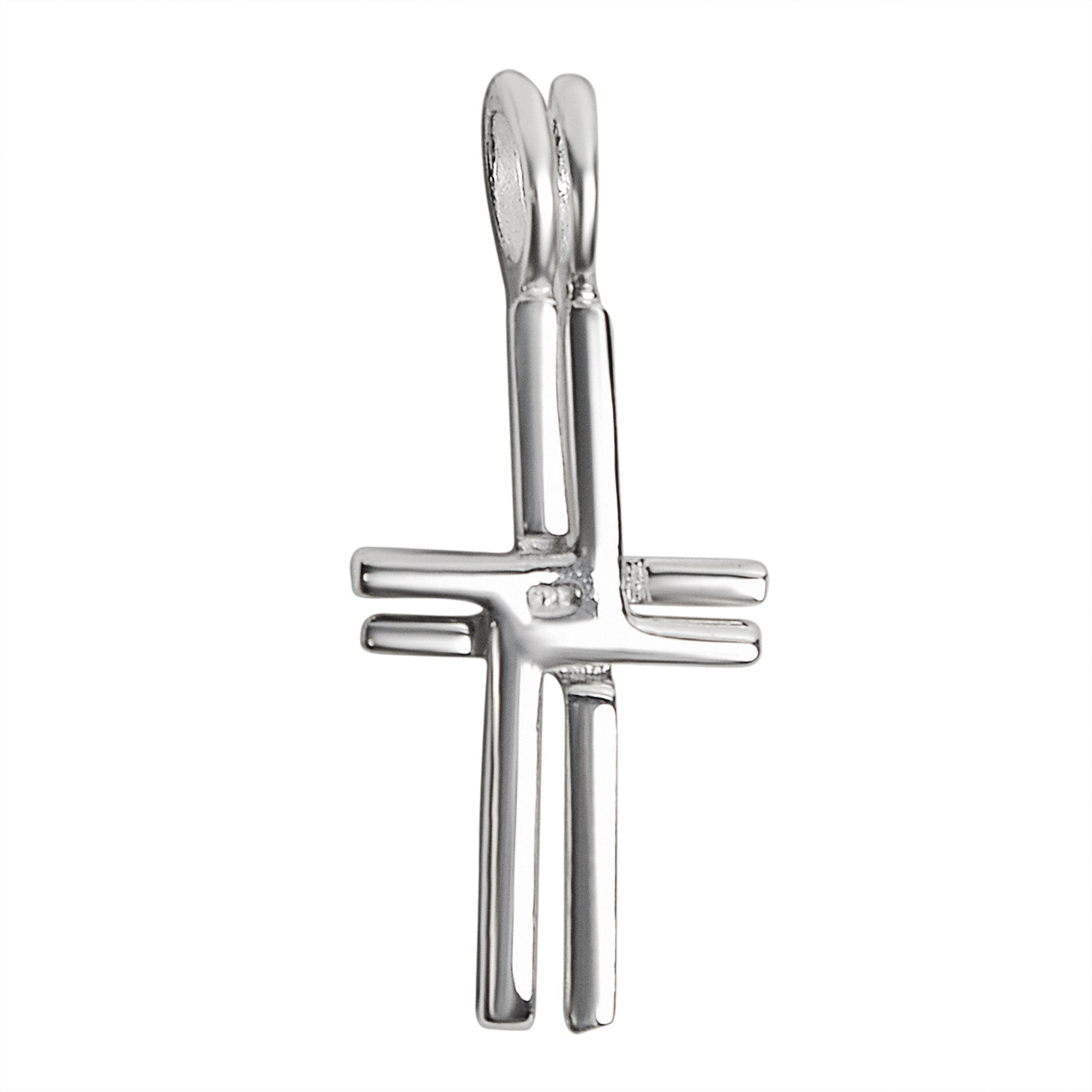 STERLING SILVER Double Cross Pendant / SSP0096