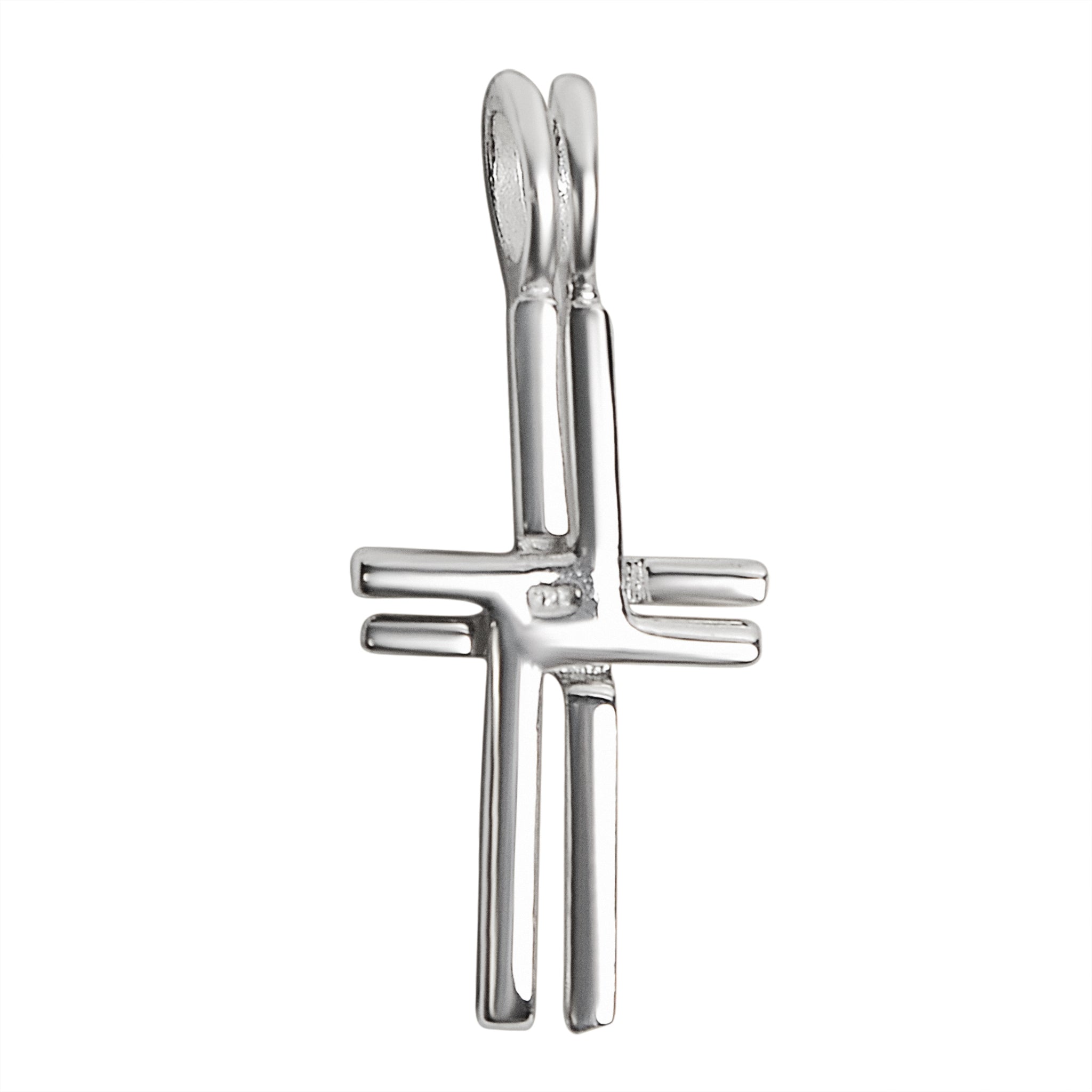 Sterling Silver Double Cross PENDANT / SSP0096