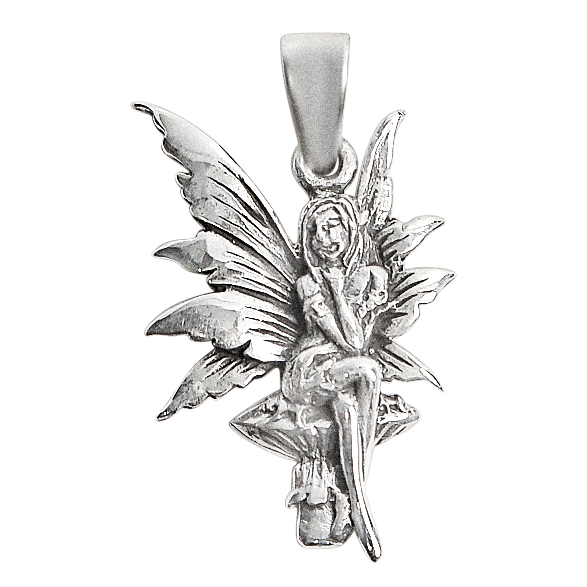 Sterling Silver Fairy on Mushroom PENDANT / SSP0165