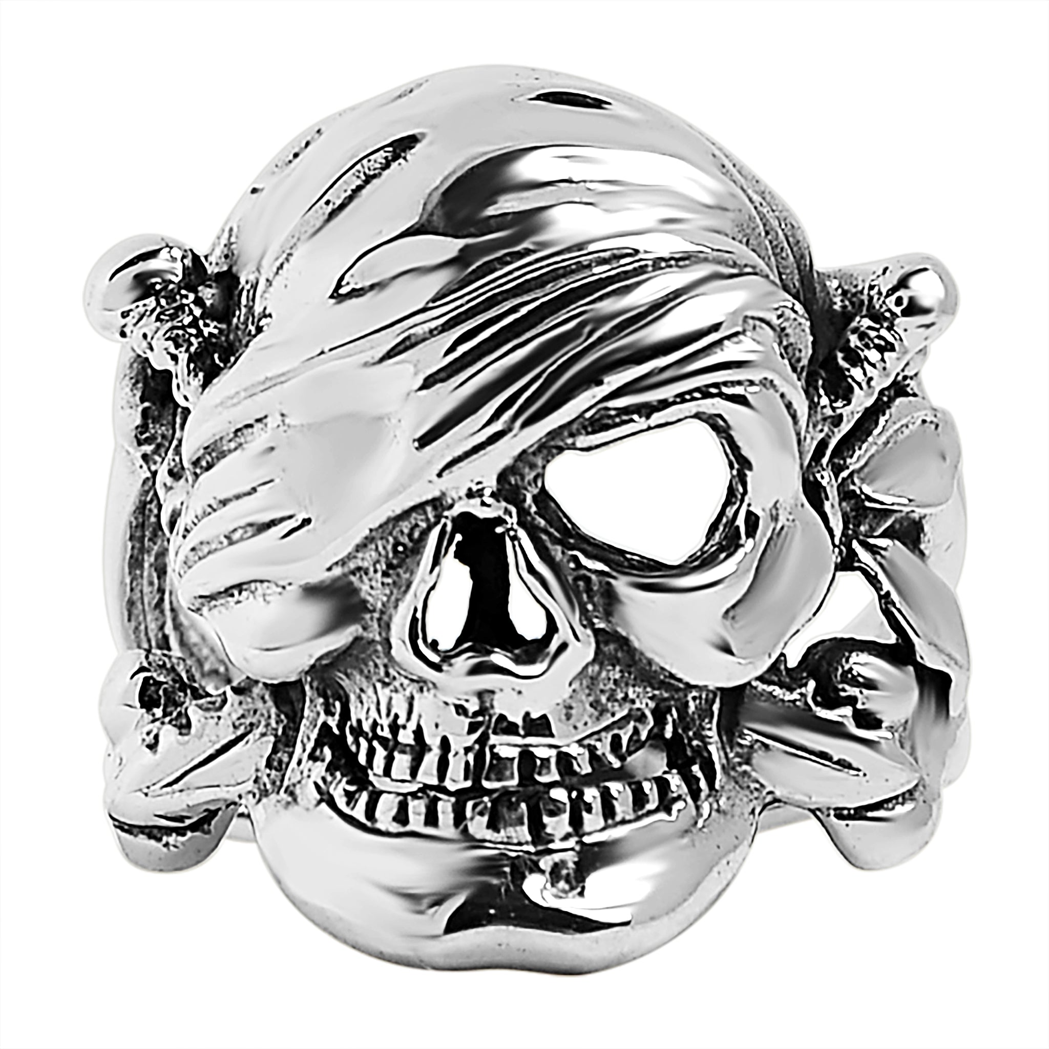 STERLING SILVER Pirate Skull Ring / SSR0008