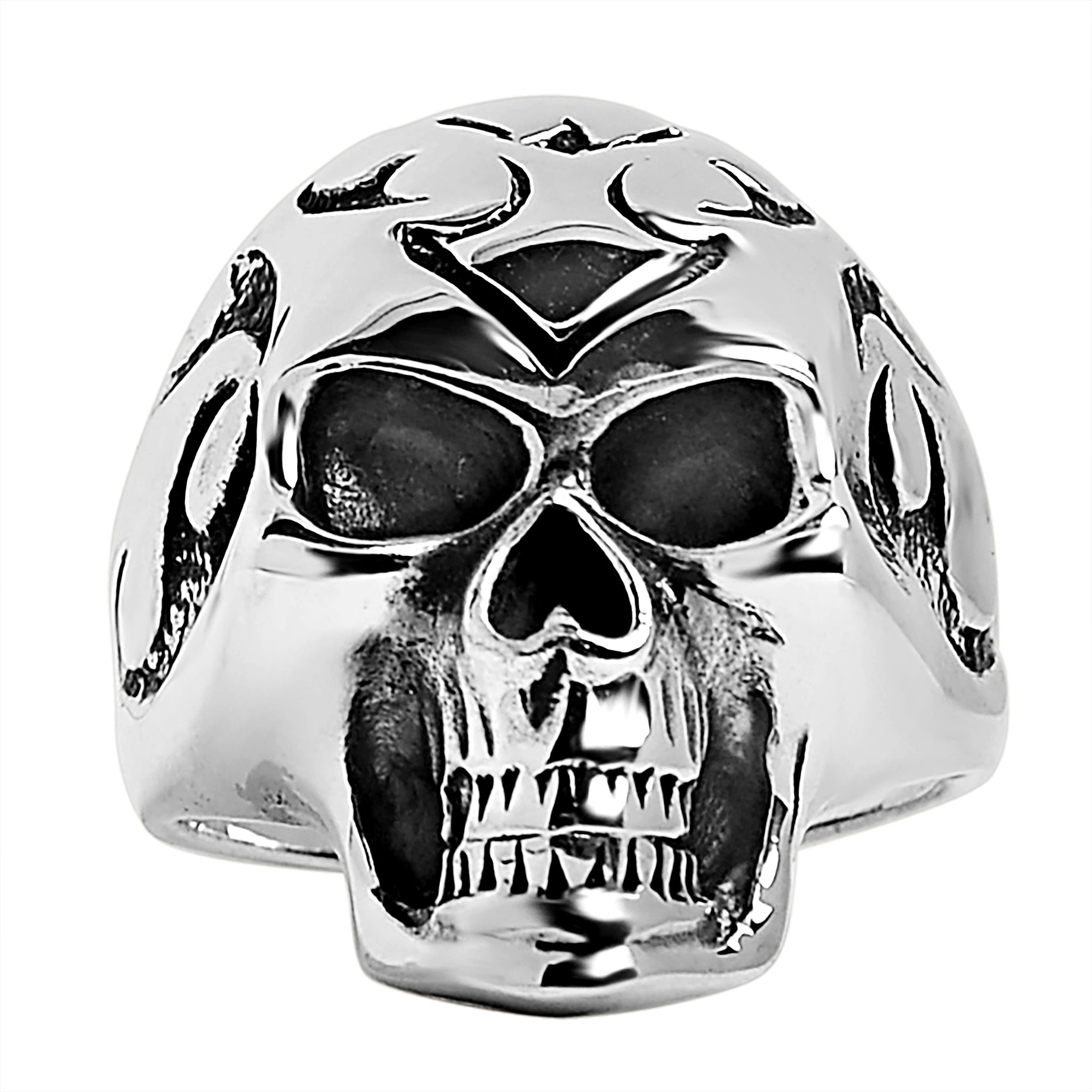 Sterling Silver Flaming Skull RING / SSR0018