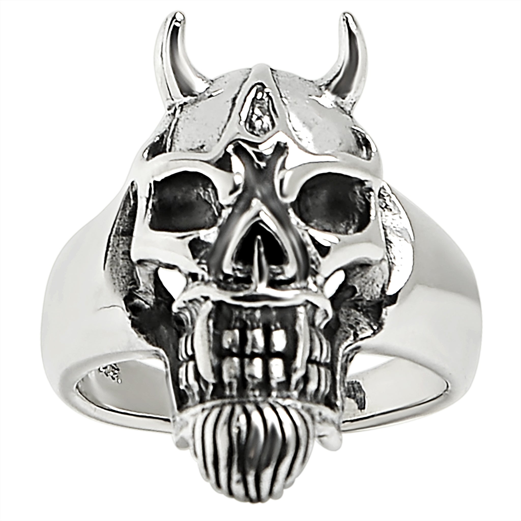 STERLING SILVER Devil Skull Ring / SSR0023