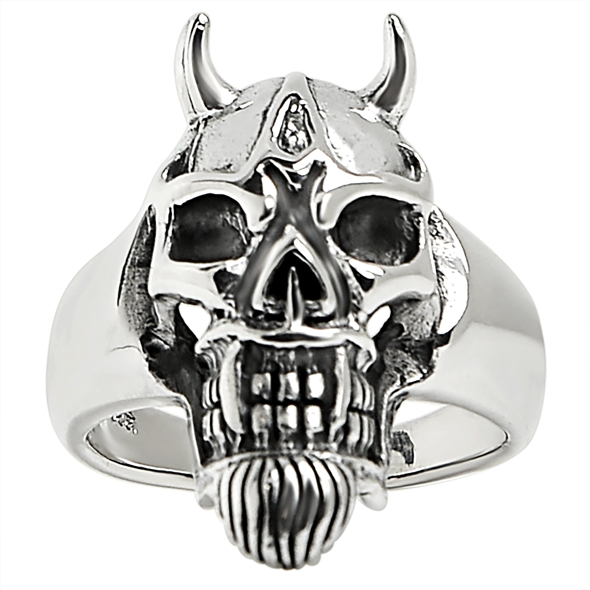 Sterling Silver Devil SKULL Ring / SSR0023