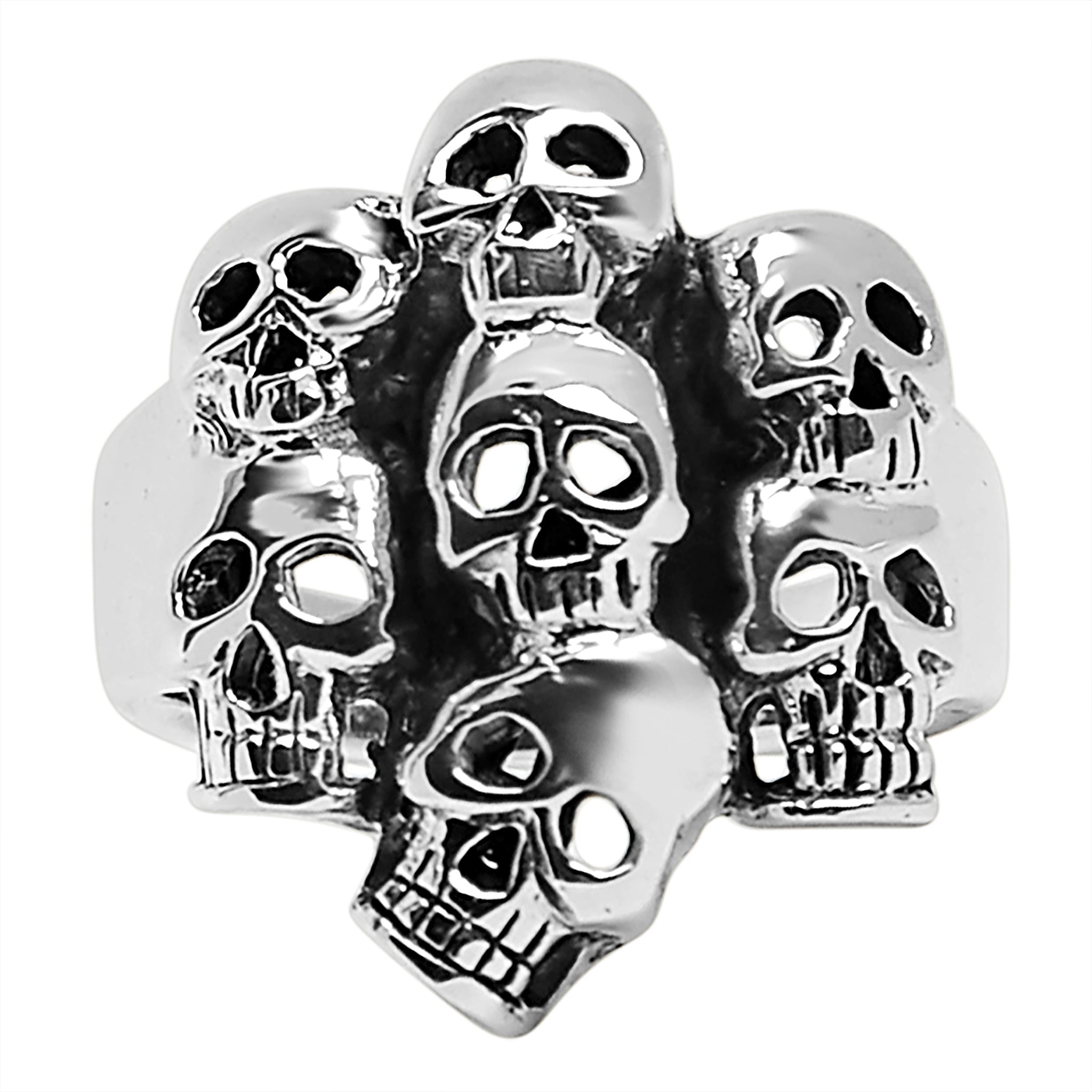 STERLING SILVER Skull Pile Ring / SSR0024