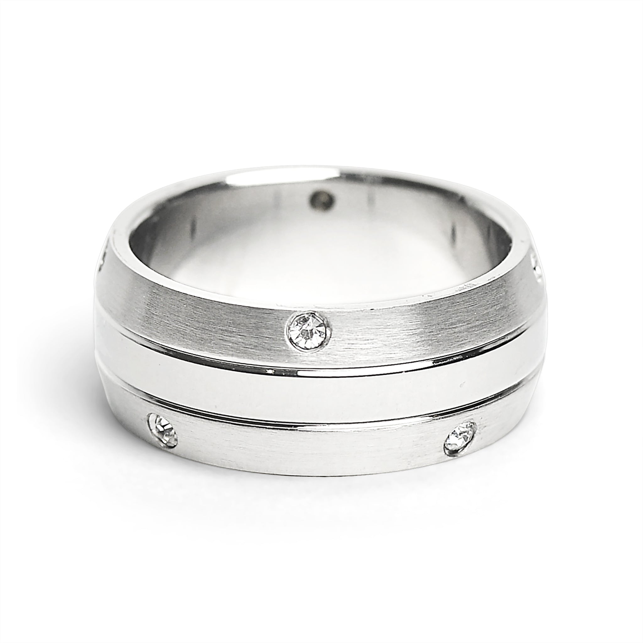 CZ Stones With Highly Polished Stainless Steel Ring / ZRJ2063