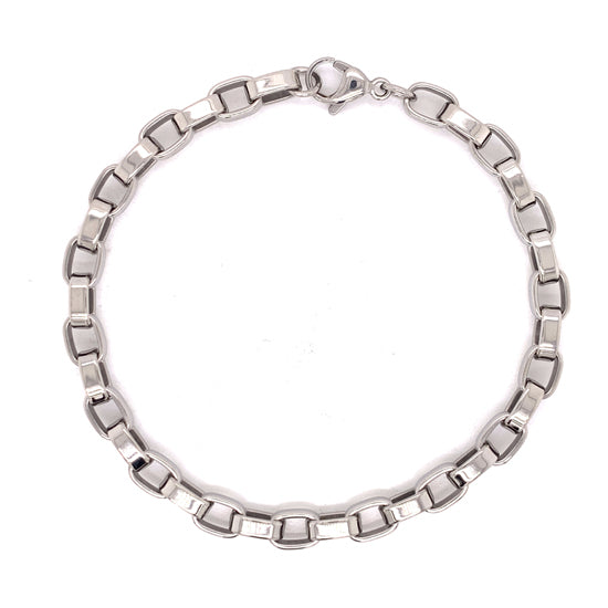 Stainless Steel Rounded Box Chain Bracelet / BRJ2300