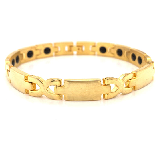 Stainless Steel GOLD Plated Germanium Bracelet / BRJ2582