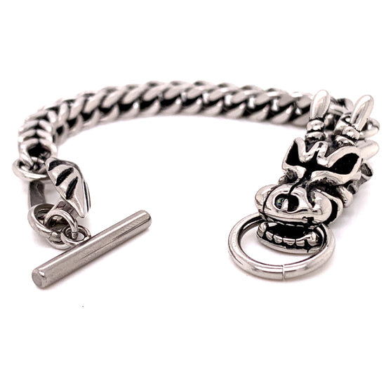 Stainless Steel Eastern Dragon Toggle Bracelet / BRJ9018