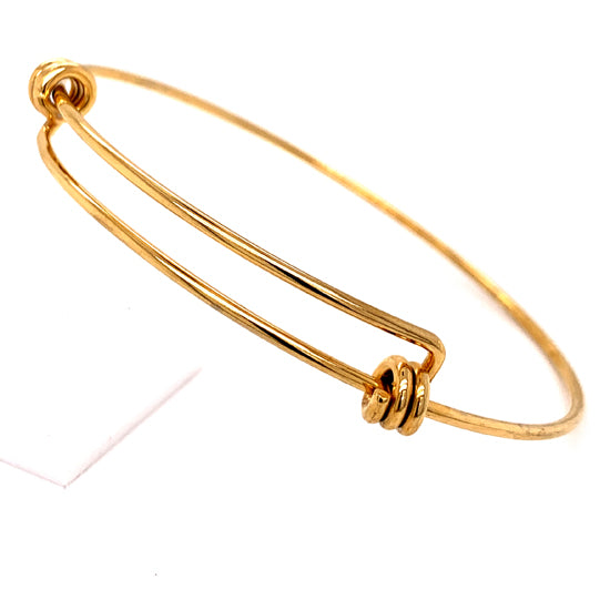 Stainless Steel Gold Plated Expandable BANGLE Bracelet / BRJ9037
