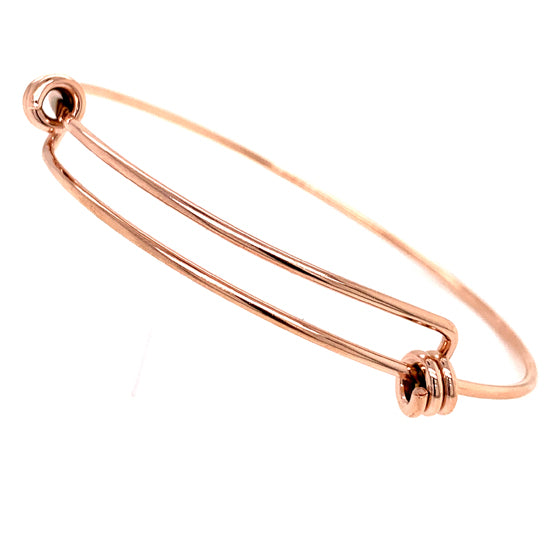 Stainless Steel Rose GOLD Plated Expandable Bangle Bracelet / BRJ9038