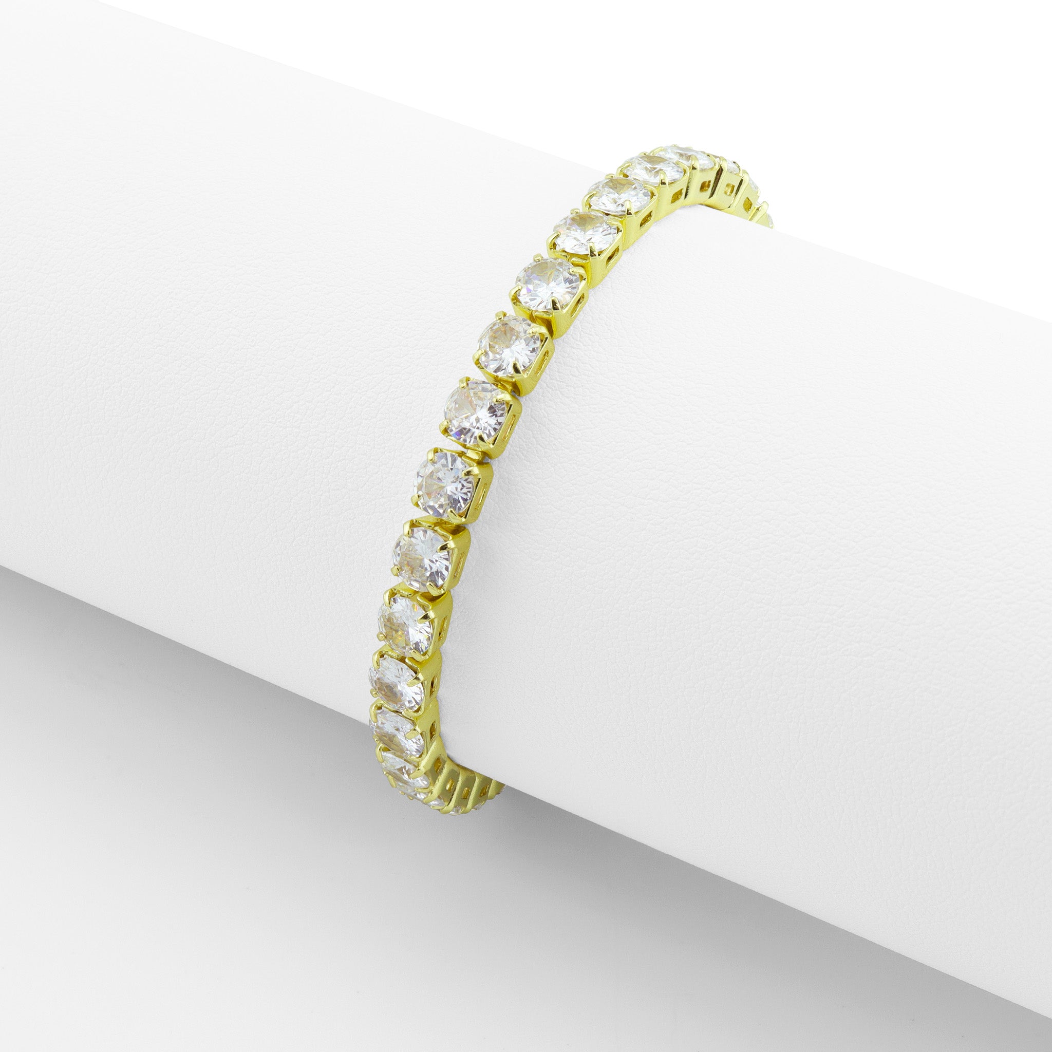 Gold Plated Over Brass Cubic Zirconia TENNIS BRACELET / BRJ9086