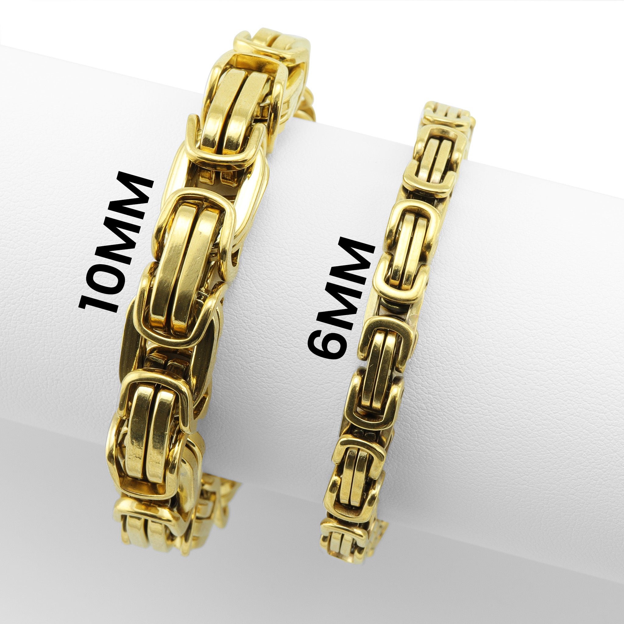 Stainless Steel 18K Gold Plated Byzantine Chain Bracelet or ANKLET / BRJ9088