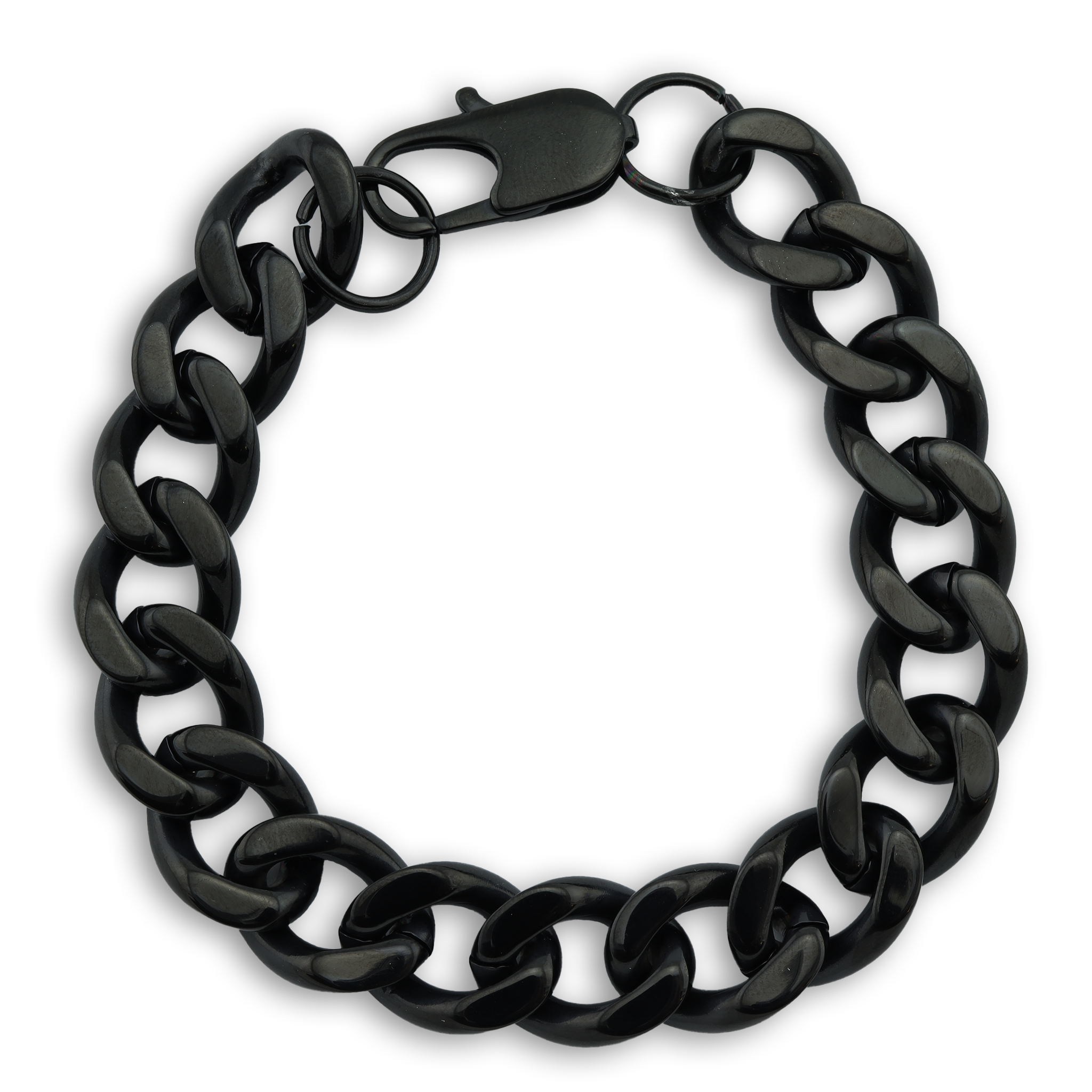 Stainless Steel Black Curb Chain Bracelet or ANKLET / BRJ9093