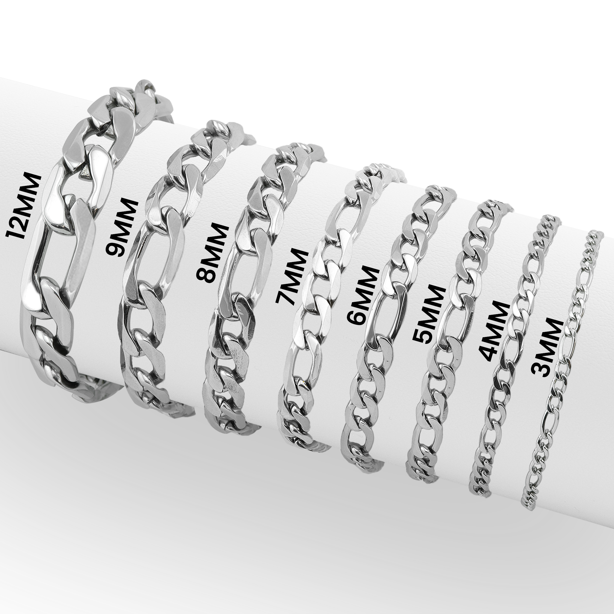 Stainless Steel Figaro Chain BRACELET / BRJ9096