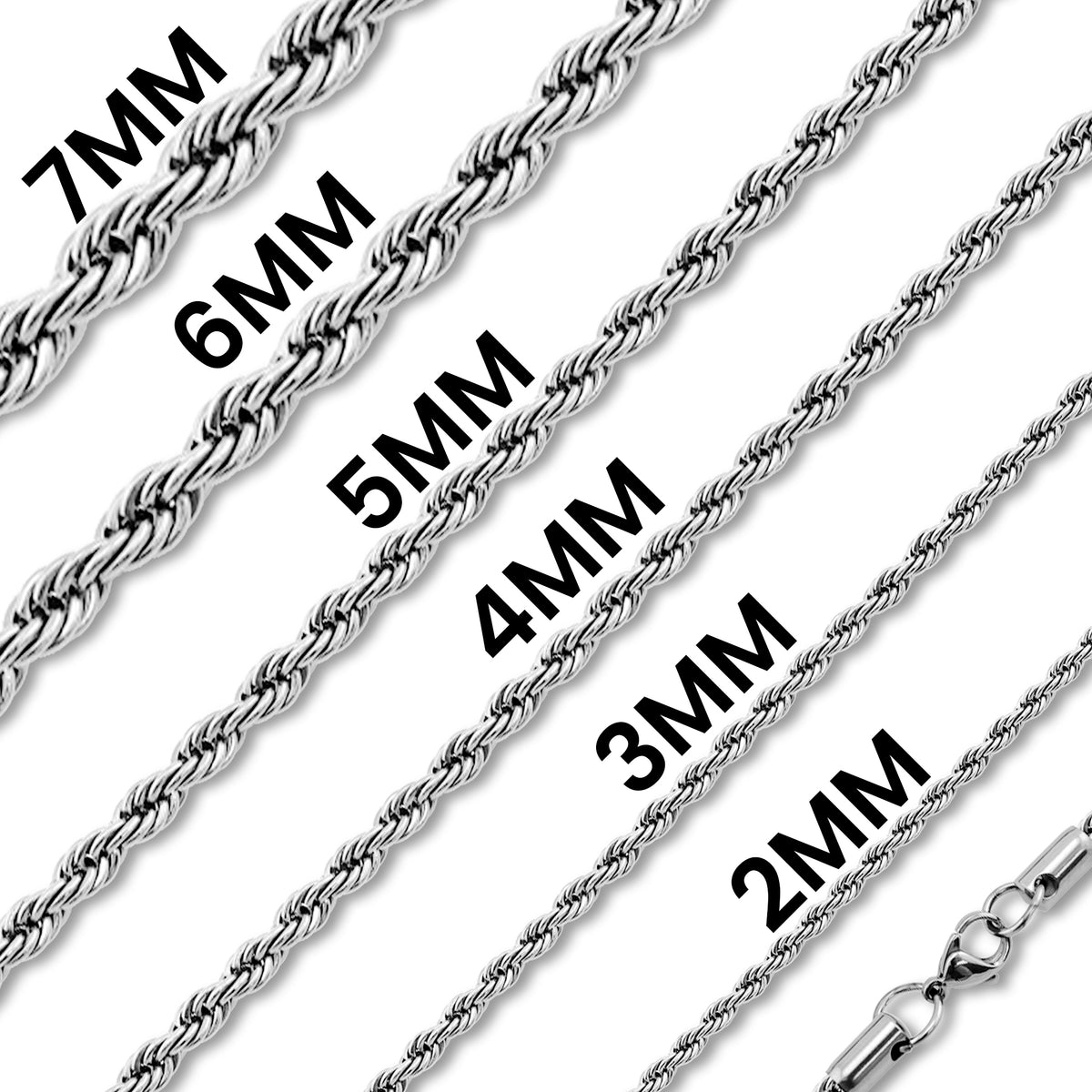 Stainless Steel Rope Chain Necklace / CHN9700