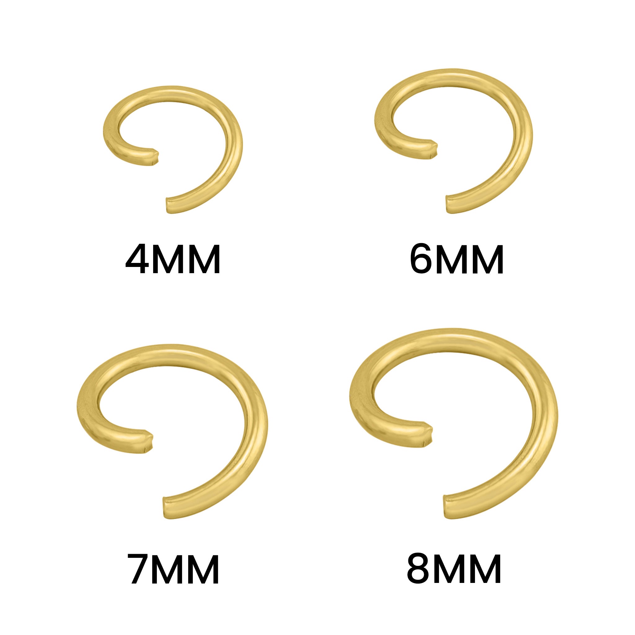 Stainless Steel 18K GOLD Plated Saw Cut Jump Rings 100 Pack / ENC0002