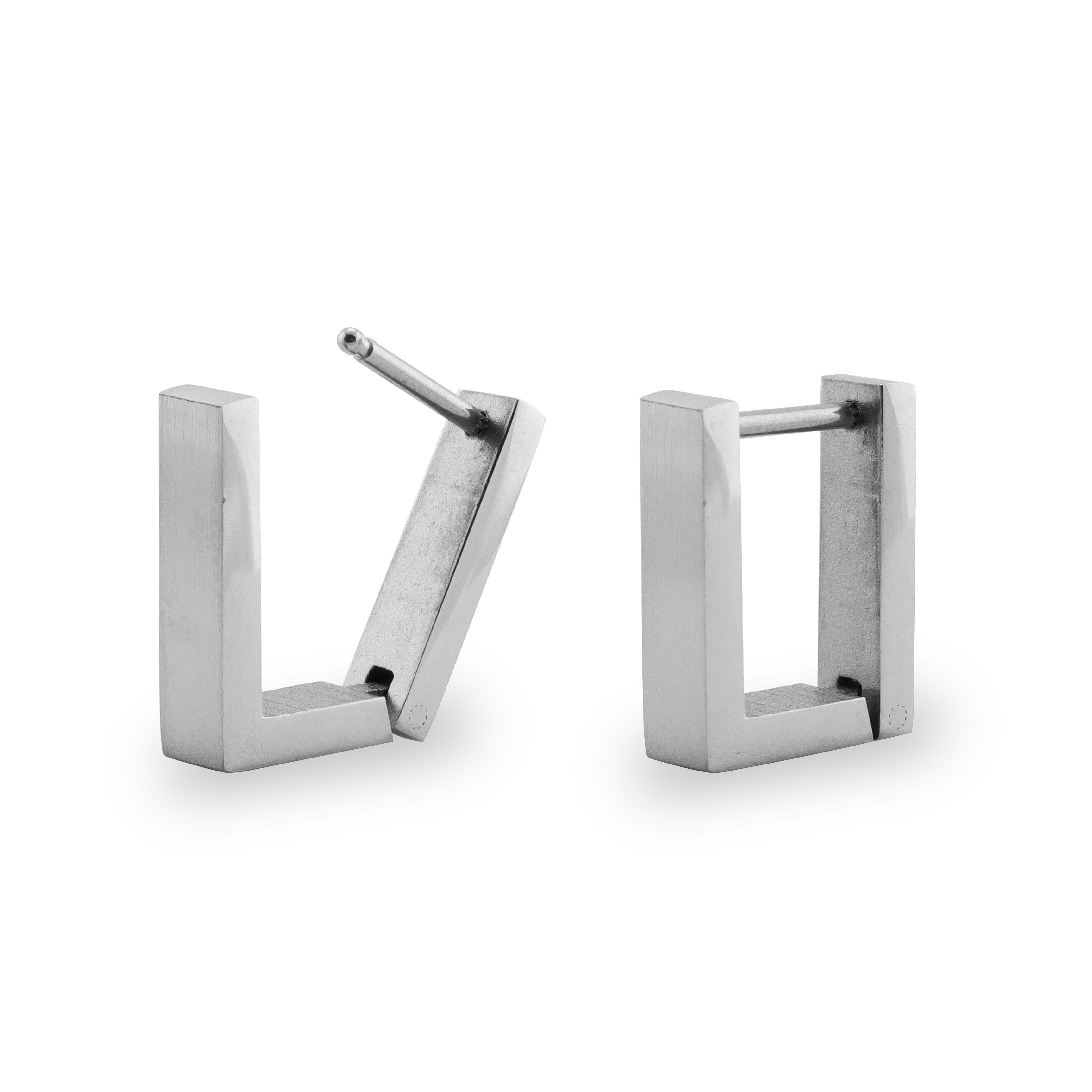 Stainless Steel Square Hinged Hoop EARRINGS / ERJ2103