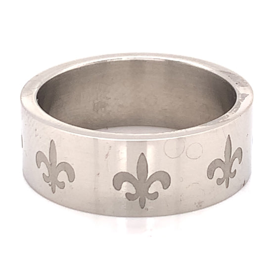 Highly Polished Fluer De Lis Stainless Steel RING / GRJ2076