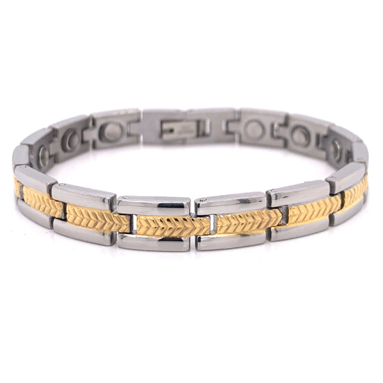 Stainless steel GOLD Plated Magnetic Bracelet / MBL0028