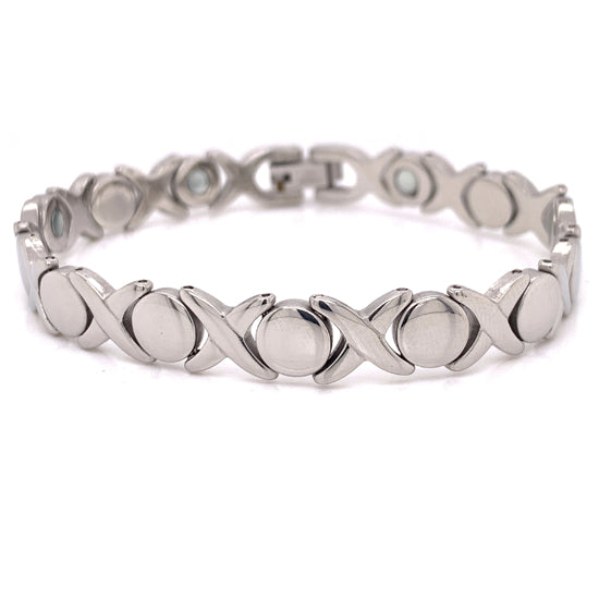 Stainless Steel Magnetic Hugs & Kisses Bracelet / MBL0030