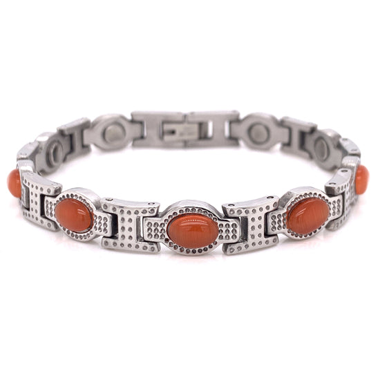 Stainless Steel Rust Stone Magnetic Bracelet / MBL0038