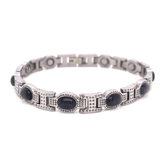 Stainless Steel Black Stone Magnetic BRACELET / MBL0039