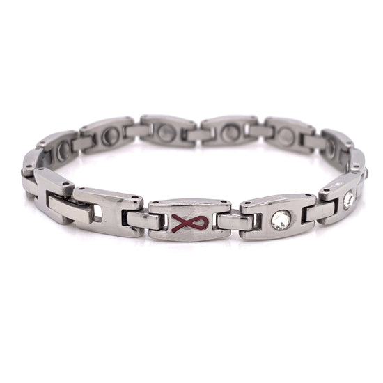 Stainless Steel Magnetic CUBIC ZIRCONIA Bracelet / MBL0040