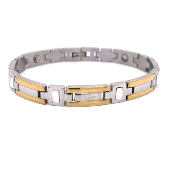 Stainless Steel And GOLD Plated Magnetic Bracelet / MBL021