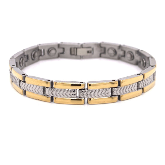 Stainless Steel And Gold Plated Magnetic BRACELET / MBL026