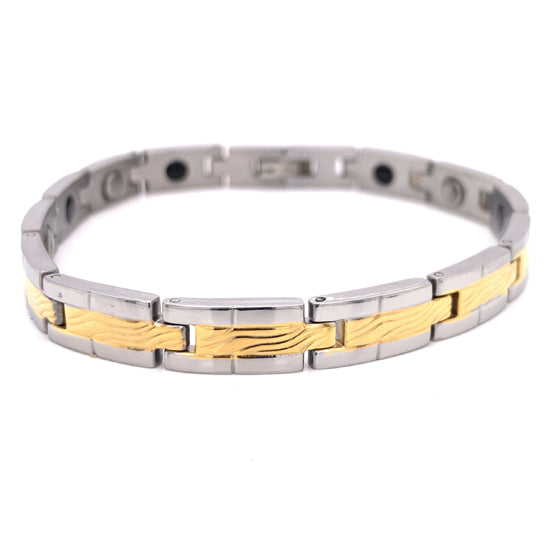 GOLD Plated Stainless Steel Magnetic Bracelet / MBS0023