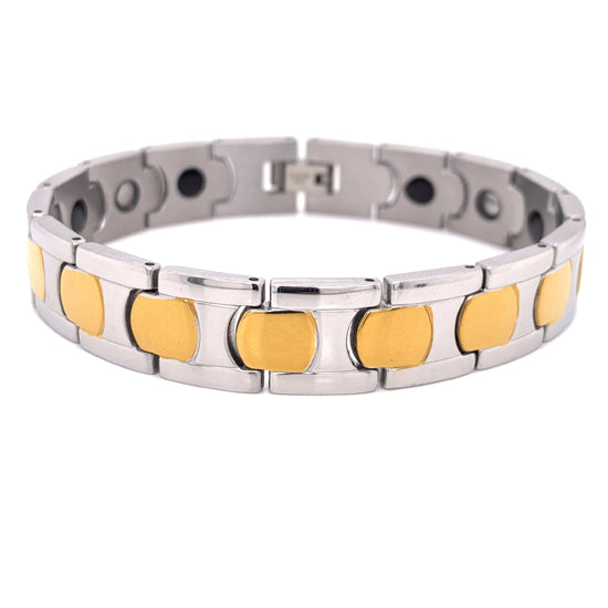 Stainless Steel & Gold Plated Magnetic BRACELET / MBS0030