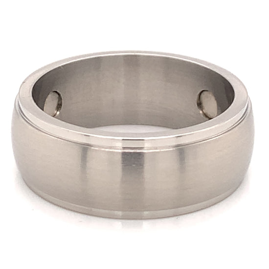 Magnetic Brushed Center Stainless Steel RING / MCF0001