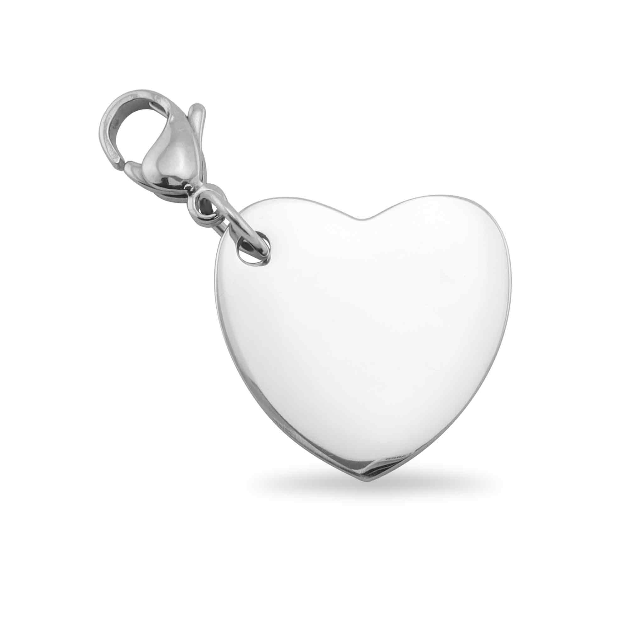 Engravable Heart CHARM Stainless Steel Pendant / PDC1006