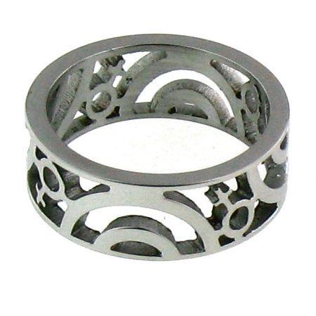 Cutout Female Symbol Stainless Steel RING / RRJ0098