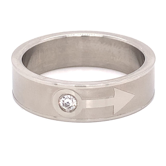 Male Mars Symbol CZ Stainless Steel RING / RRJ0043