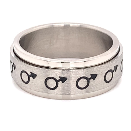 Male Symbol Spinner Stainless Steel RING / RRJ0067