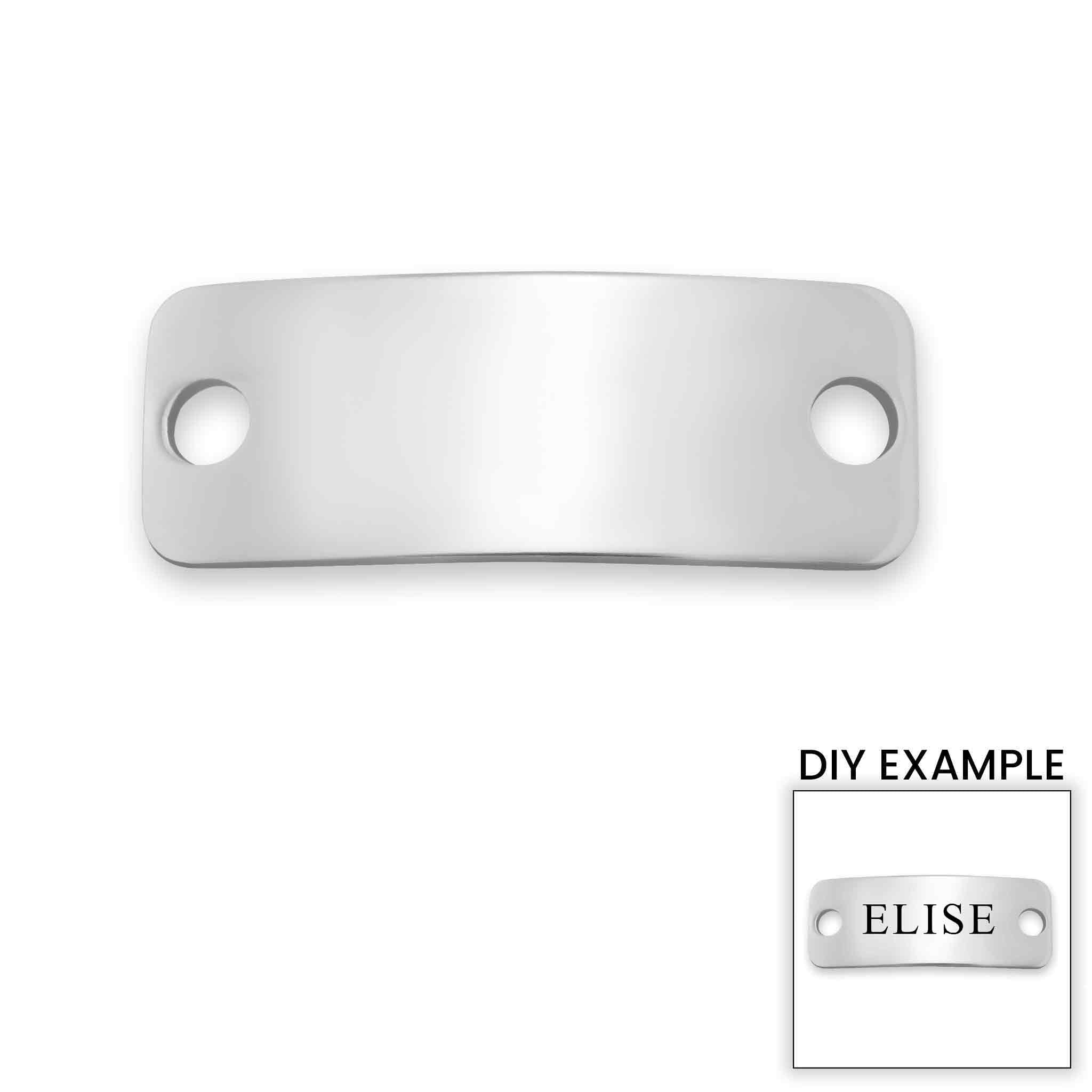 Blank Rectangle ID Stainless Steel Pendant / SBB0003