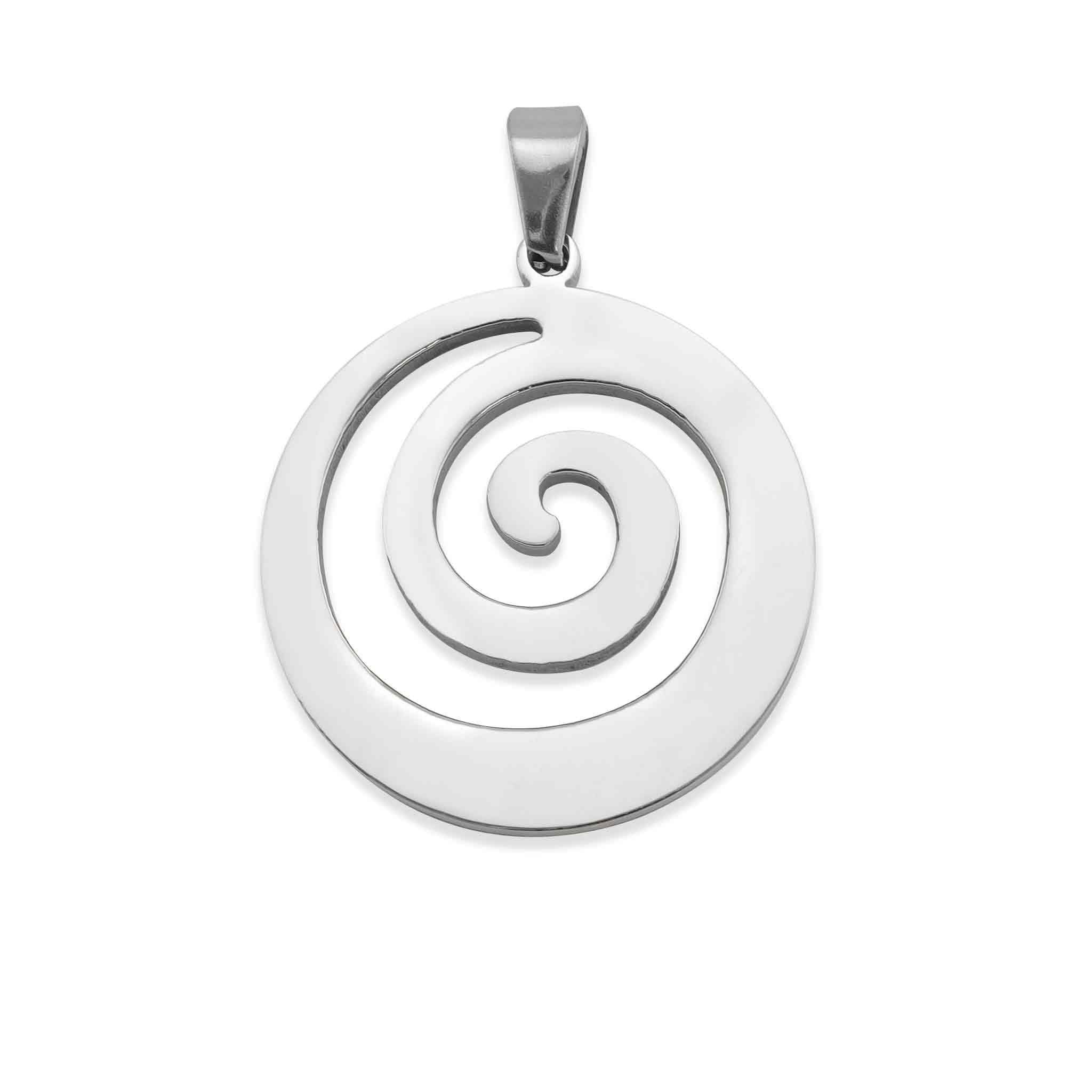 Polished Stainless Steel Swirl Cutout PENDANT / SBB0040