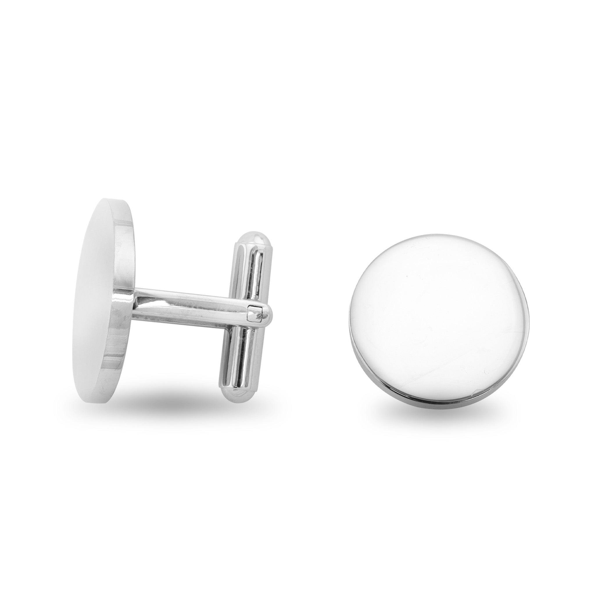 Stainless Steel Blank Round Cufflinks / SBB0090