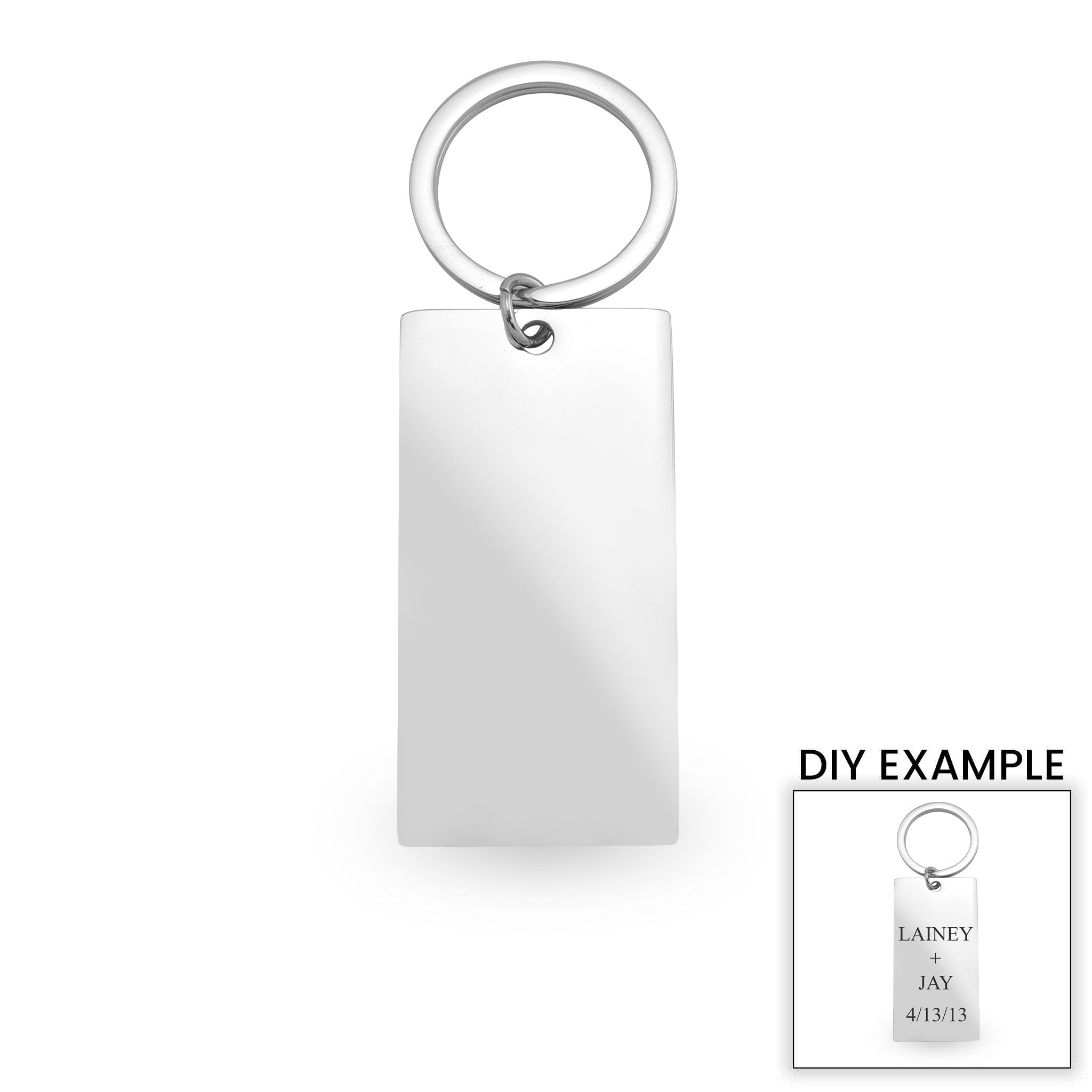 Large Blank Polished Stainless Steel Bar KEYCHAIN Pendant / SBB0140