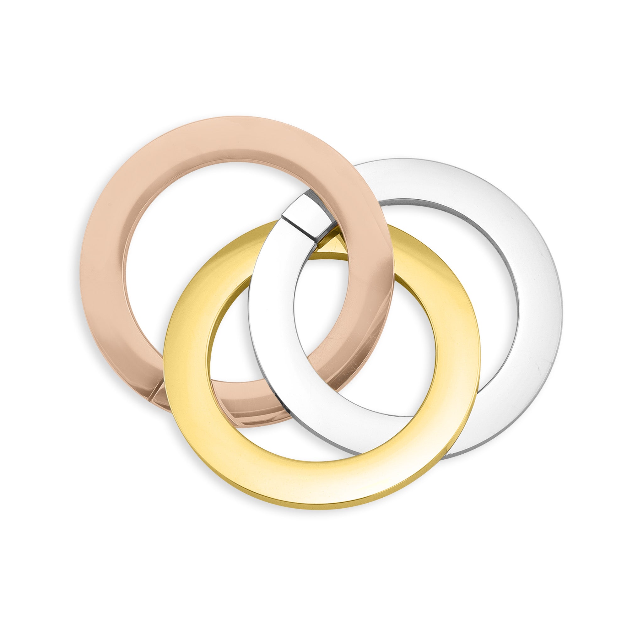 18K Gold Plated Rose Gold And Stainless Steel Blank Interlinked RINGs / SBB0195