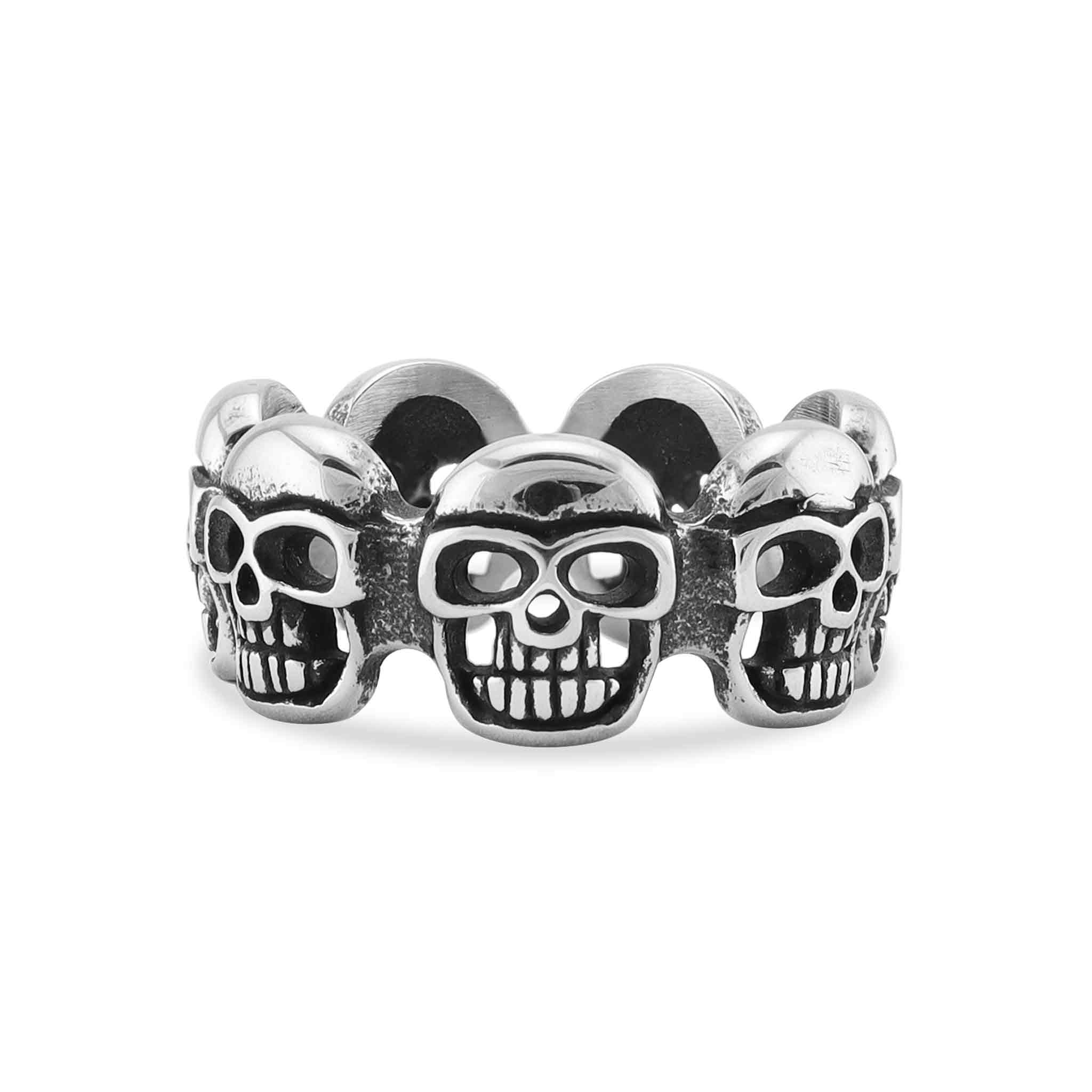 Stainless Steel Polished Multi SKULL Ring / SCR3041